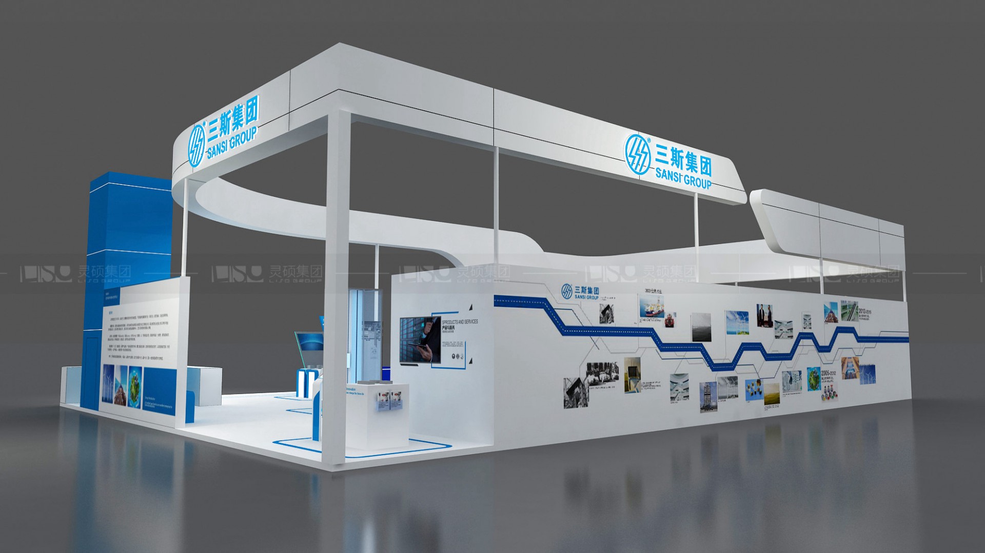 三斯-電梯展展臺(tái)設(shè)計(jì)案例