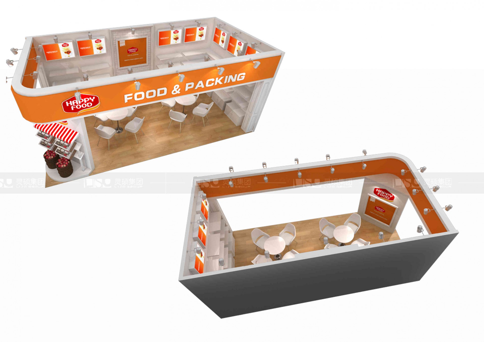 國外展臺設計搭建-歡樂福