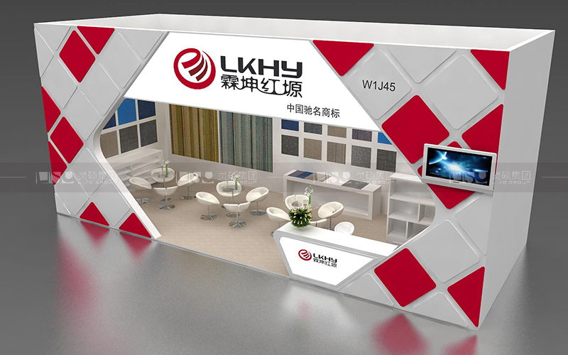 霖坤紅塬-地材展臺設計搭建案例