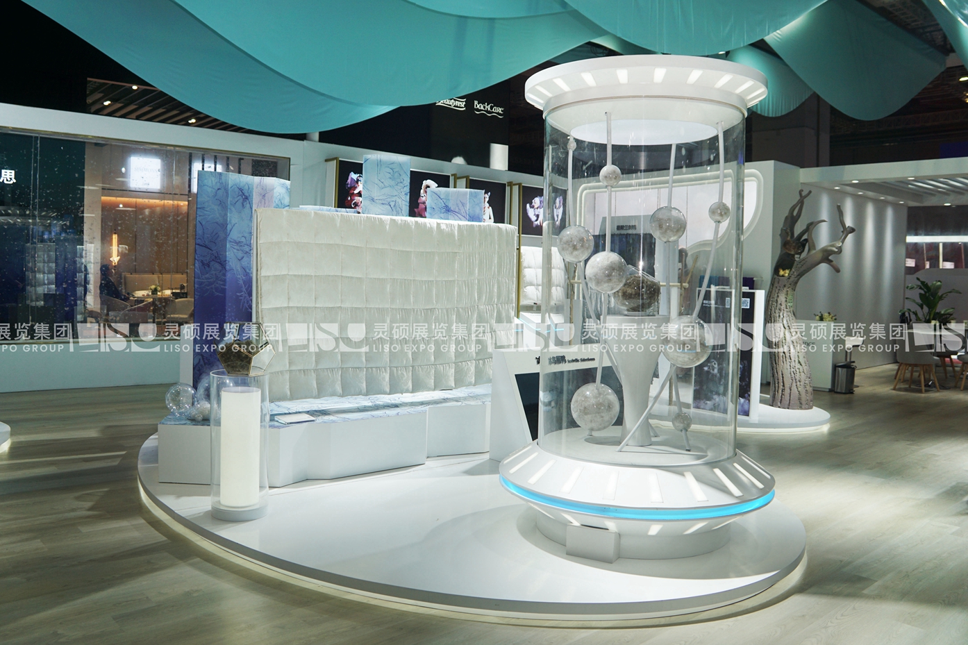 藍嶺家紡-上海展會展臺設計搭建案例